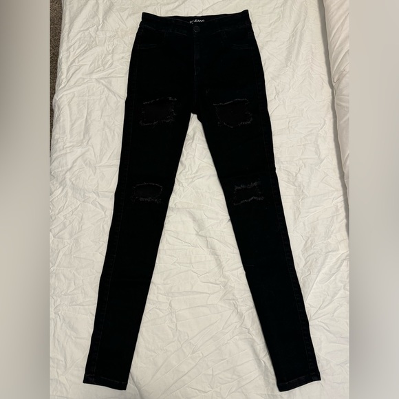 FITJEANS Black ripped high waisted Contour jeans Small - Picture 1 of 4